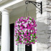 INXUGAO Artificial Flowers with Hanging Basket, Outdoor Faux Plants Silk Morning Glory Vines, Fake Green Arrangement for Garden Patio Spring Summer Decor(4pcs,Darkorchid)