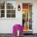 INXUGAO 2 pcs Artificial Faux Bougainvillea Flowers Plants for Outdoor Outside Summer Decoration, Fake Silk UV Resistant Long Trailing Vines for Front Door Porch Planter Balcony (Purple Deep Lotus)