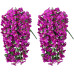INXUGAO 2 pcs Artificial Faux Bougainvillea Flowers Plants for Outdoor Outside Summer Decoration, Fake Silk UV Resistant Long Trailing Vines for Front Door Porch Planter Balcony (Purple Deep Lotus)