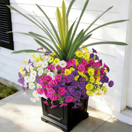 INXUGAO Artificial Flowers for Outdoors Fake Plants Outside, 12 Bundles Silk Morning Glory with Eucalyptus + Orchid Leaf UV Resistant Realistic Faux Flowers for Porch Planter Garden Patio (Mix Color) INXUGAO Artificial Flowers for Outdoors Fake Plants Outside, 12 Bundles Silk Morning Glory with Eucalyptus + Orchid Leaf UV Resistant Realistic Faux Flowers for Porch Planter Garden Patio (Mix Color)