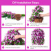 INXUGAO Artificial Flowers with Hanging Basket, Outdoor Faux Plants Silk Morning Glory Vines, Fake Green Arrangement for Garden Patio Spring Summer Decor(4pcs,Darkorchid)
